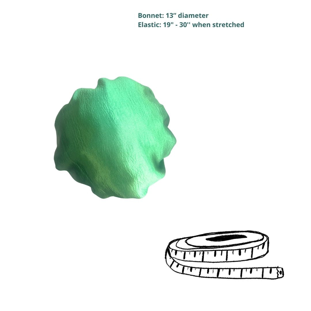 Green & White Satin Reversible Bonnet