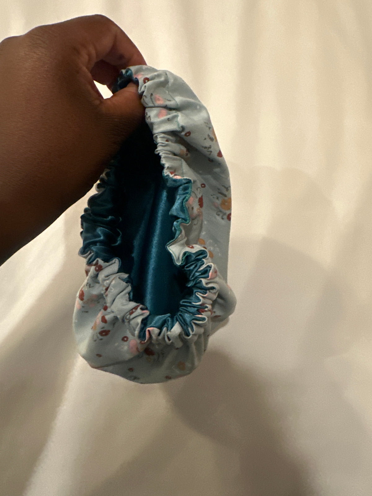 Teal & Blue Floral Bonnet