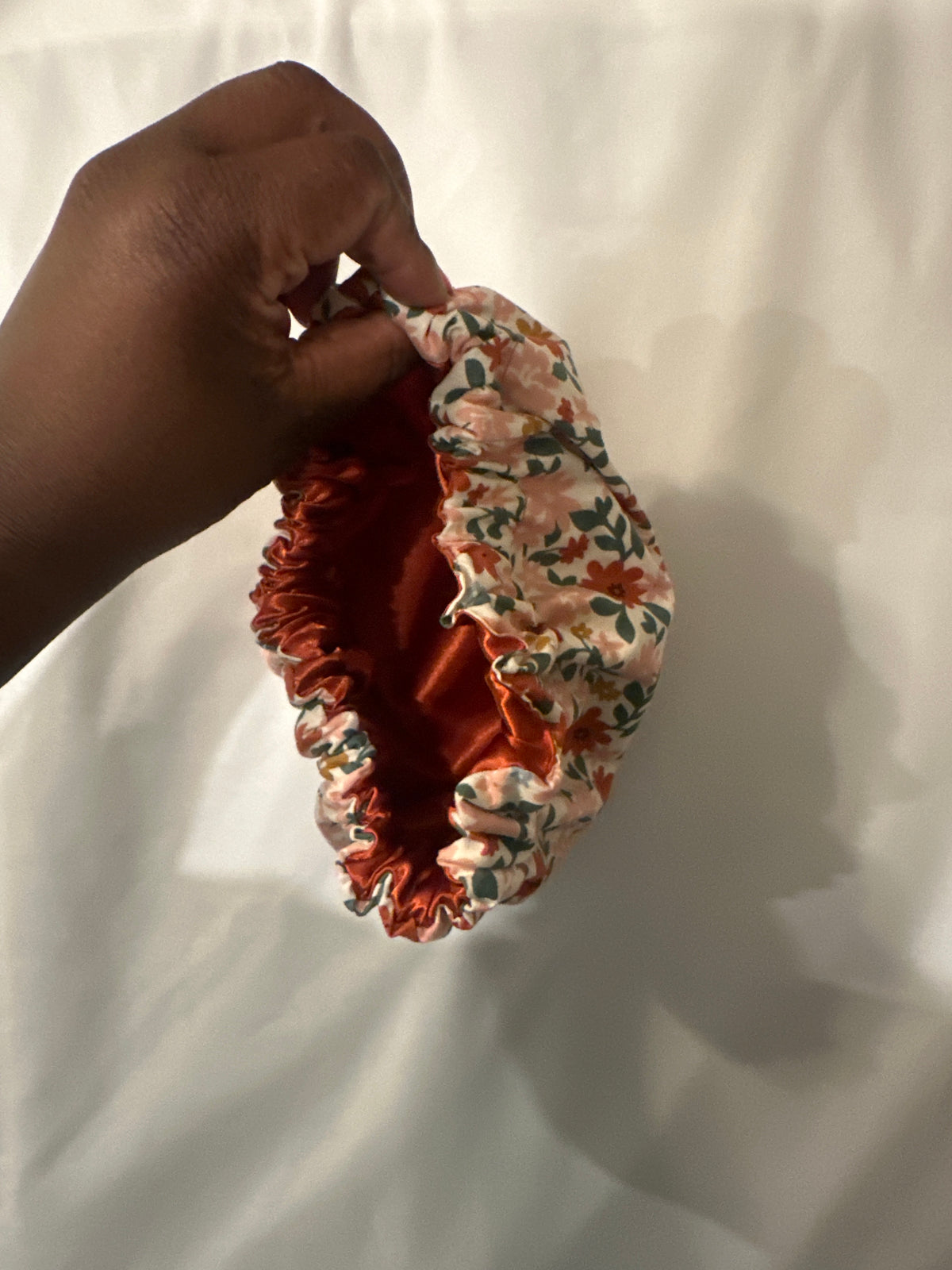 Amber Orange & Pink Floral Bonnet