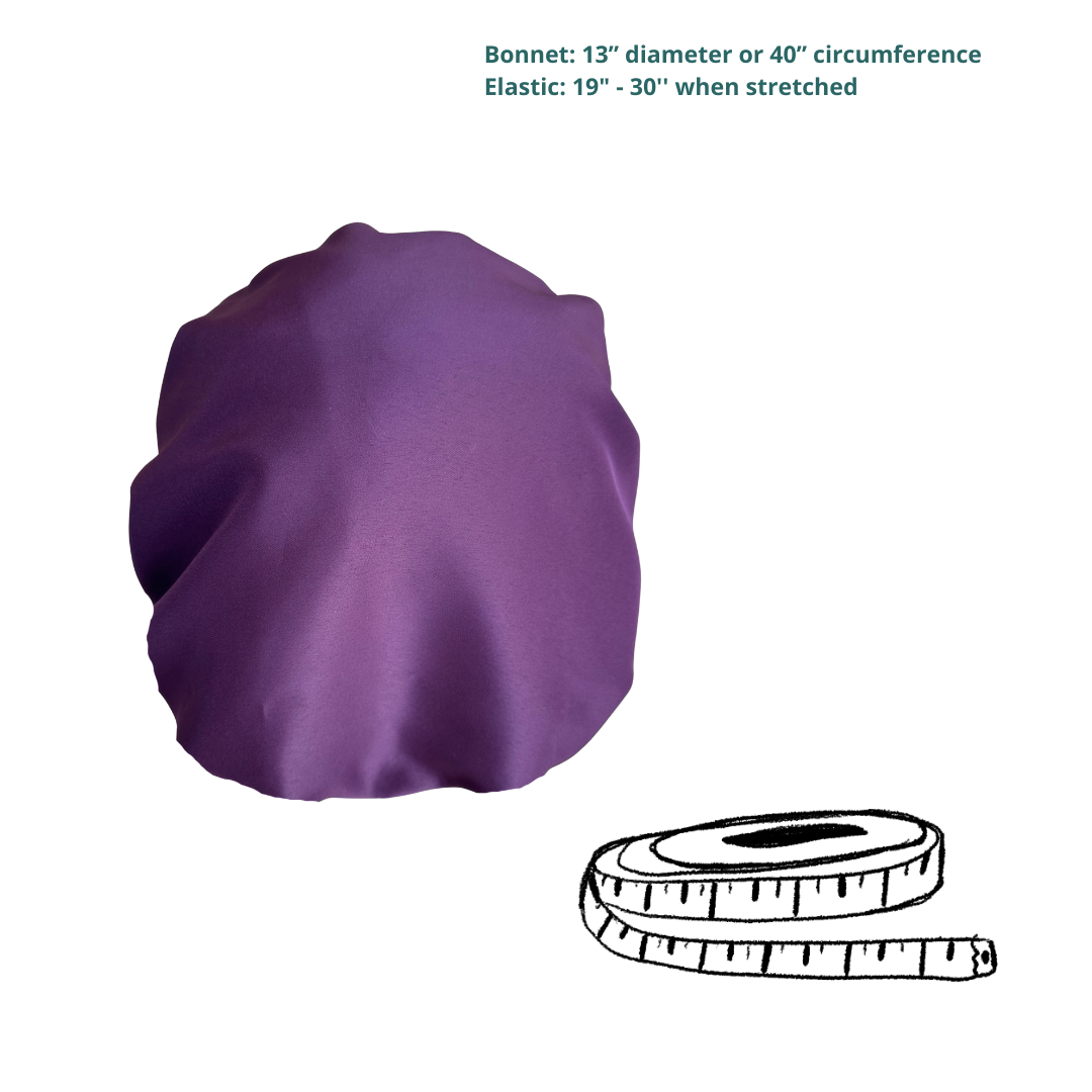 Matte Purple Satin Reversible Bonnet