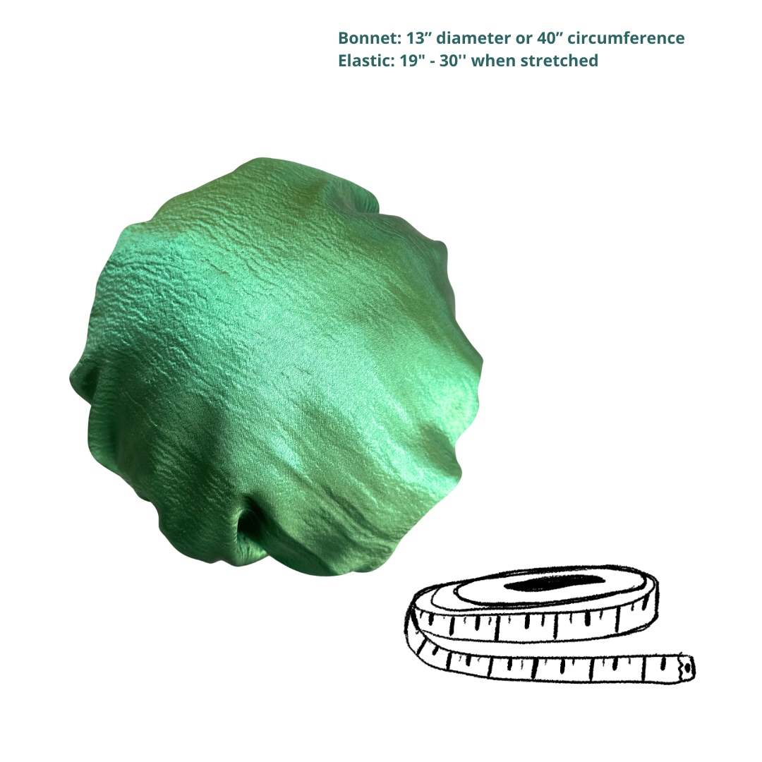 Silky Green & Shiny Lime Green Satin Bonnet