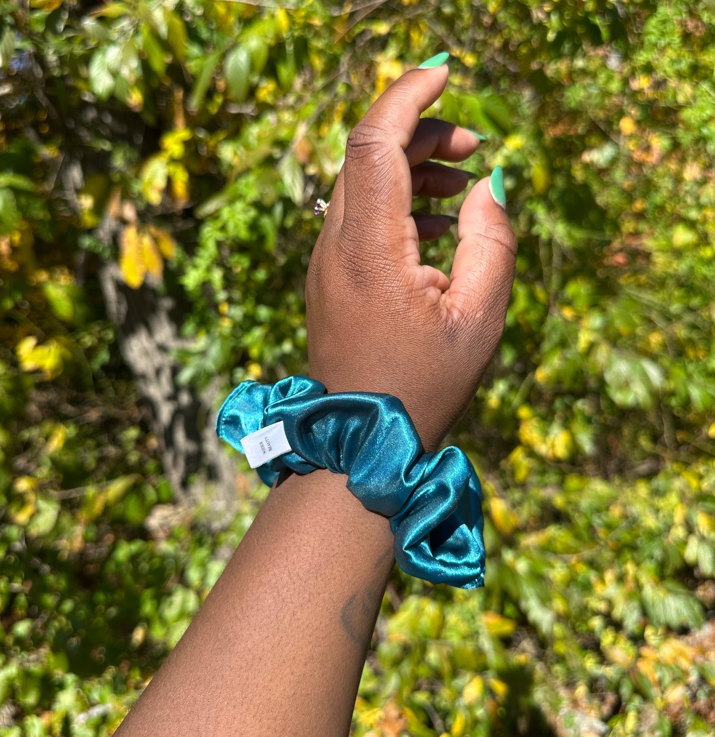 Silky Teal Scrunchie