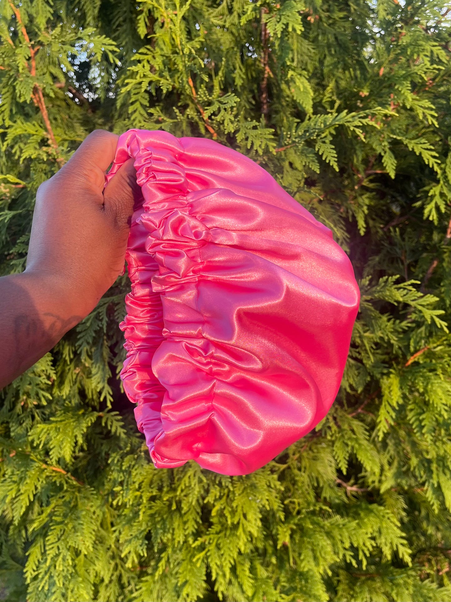 Pink Satin Bonnet