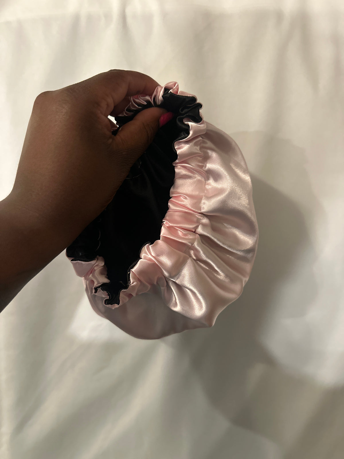 Pink & Black Reversible Bonnet