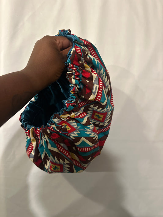 Teal Tribal Bonnet