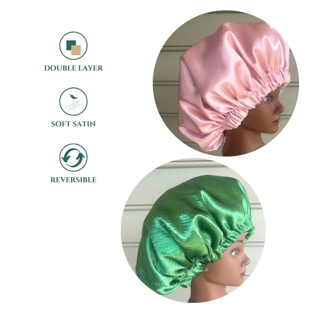 Pink & Green Reversible Bonnet