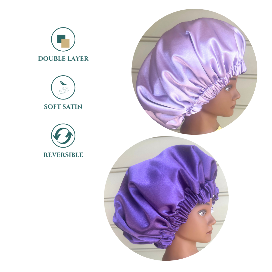 Silky Purple Reversible Bonnet