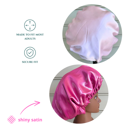 Pink Satin Reversible Bonnet