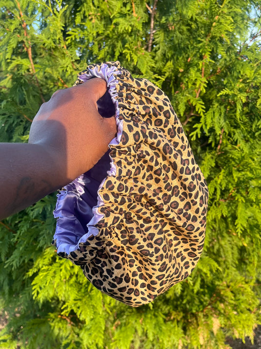 Leopard Satin-lined Bonnet (multiple color options)