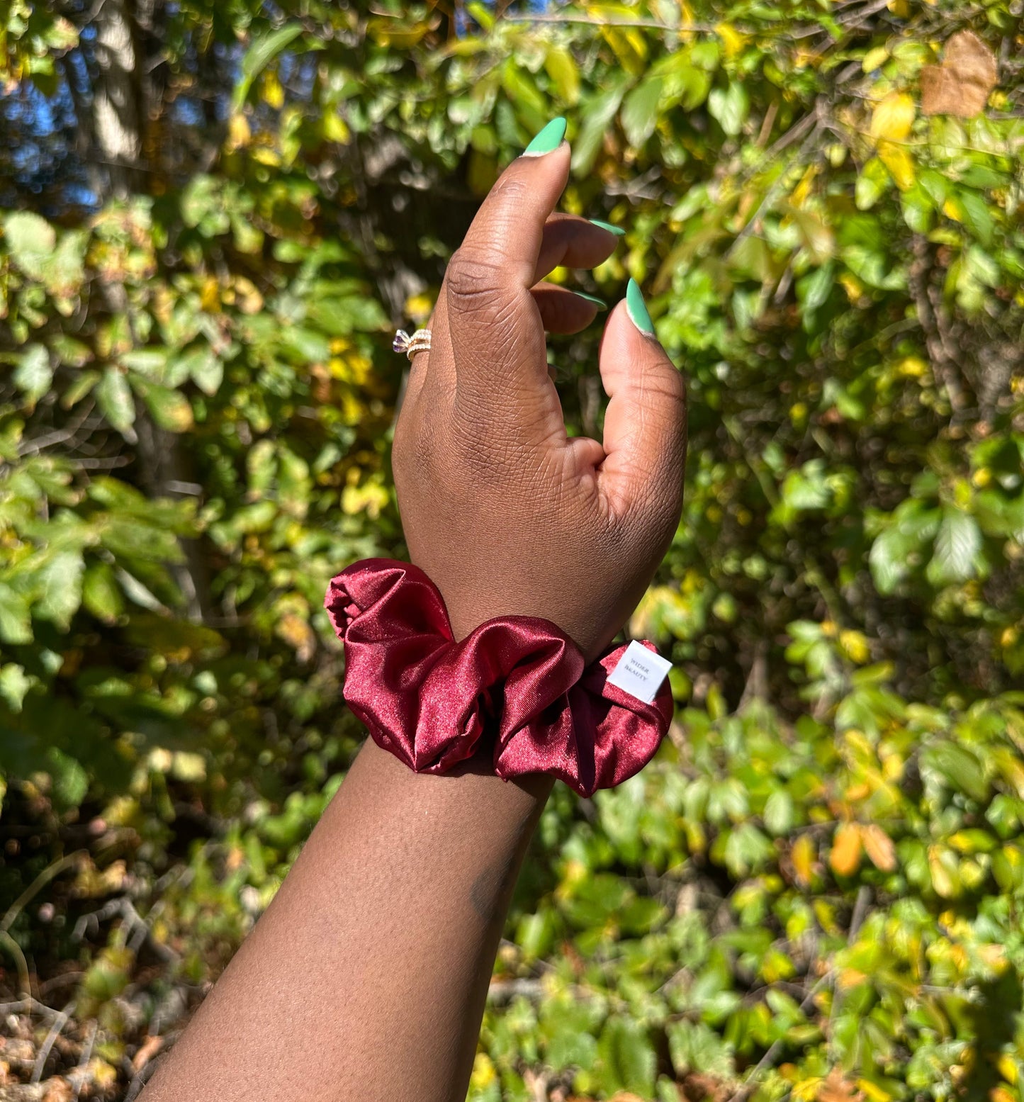 Silky Maroon Scrunchie