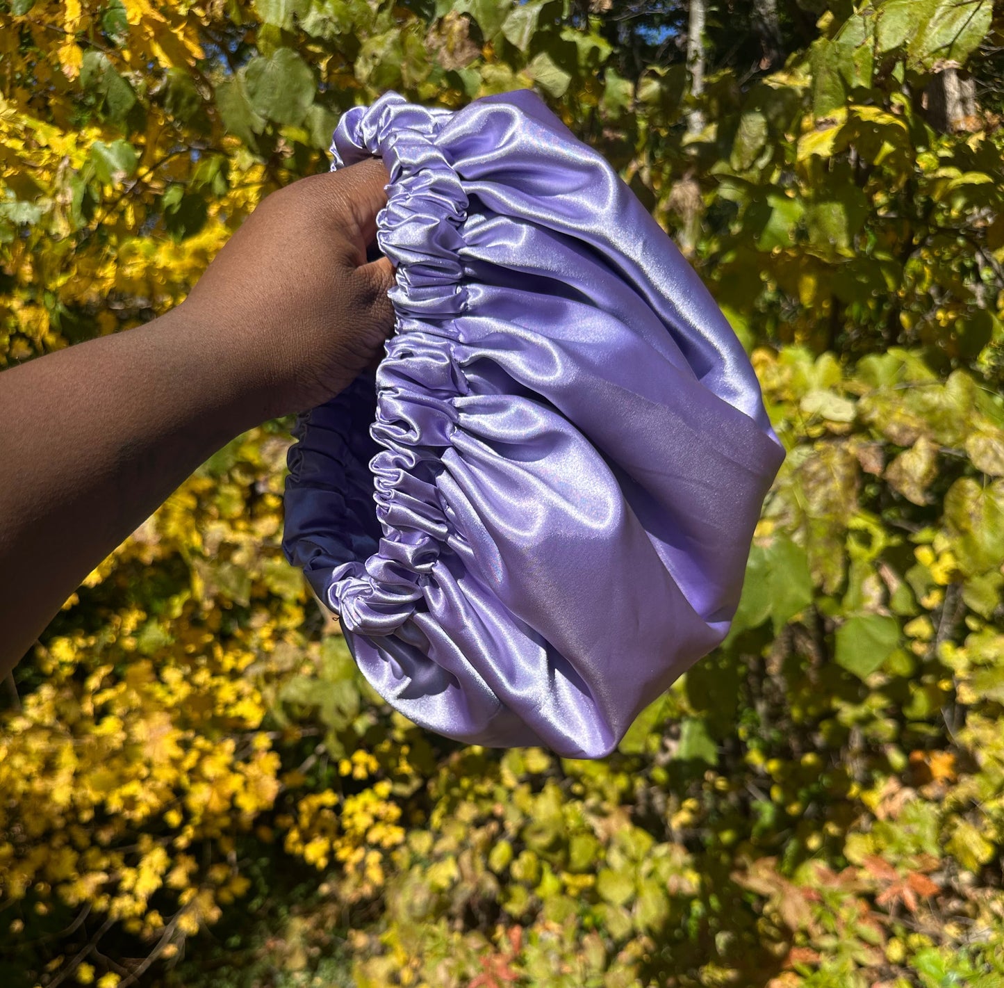 Lilac Purple Satin Bonnet