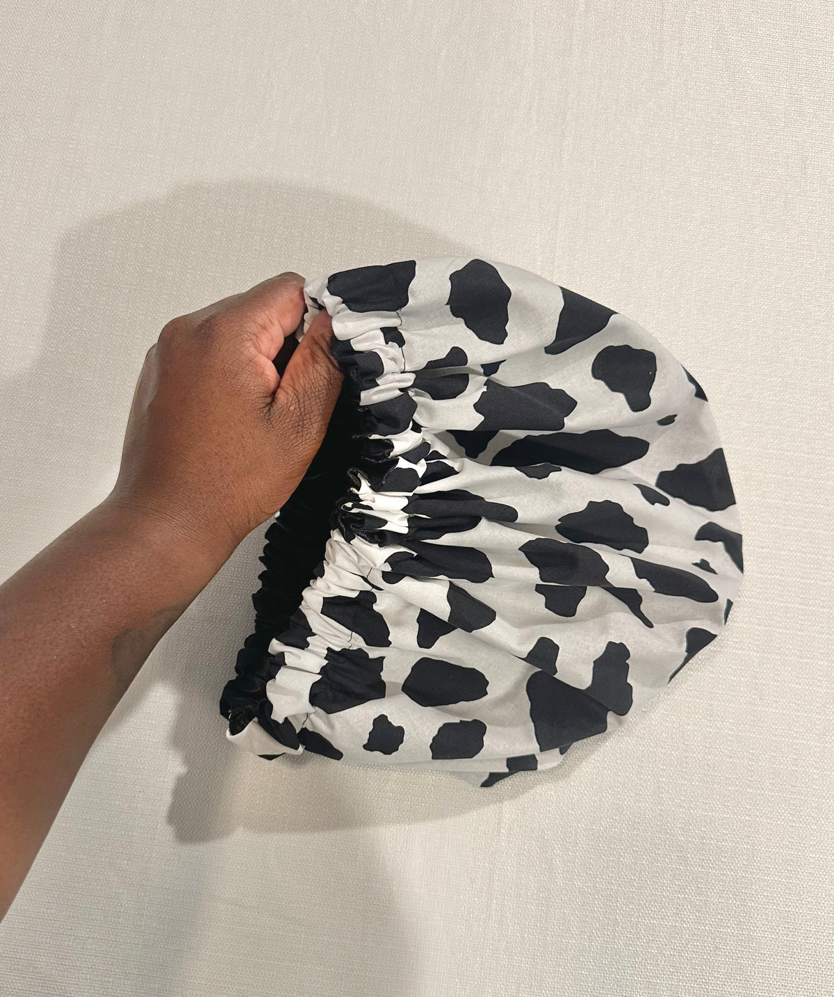 Black Cow Satin-lined Bonnet