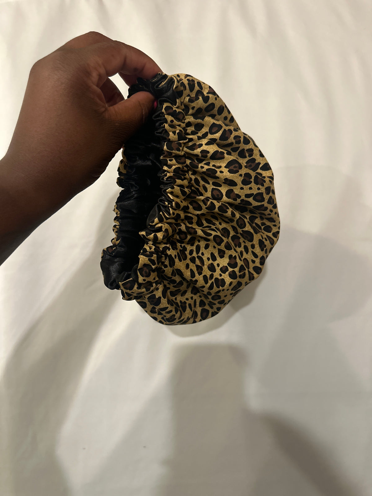 Cheetah & Black Bonnet
