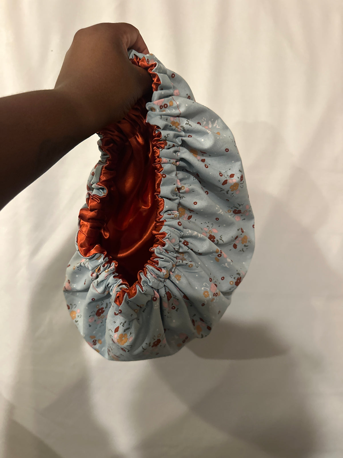 Amber Orange & Blue Floral Bonnet