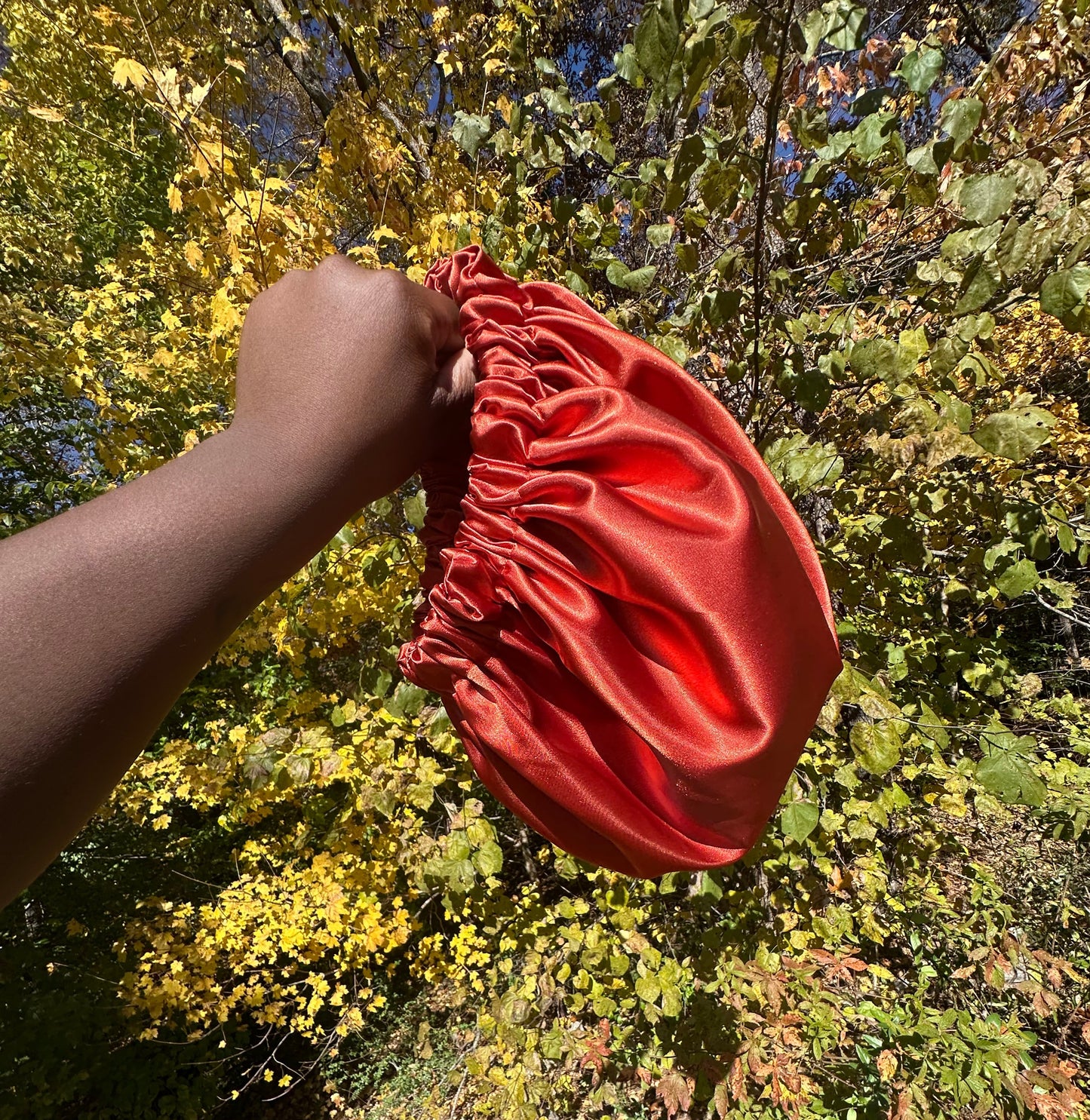 Amber Orange Satin Bonnet