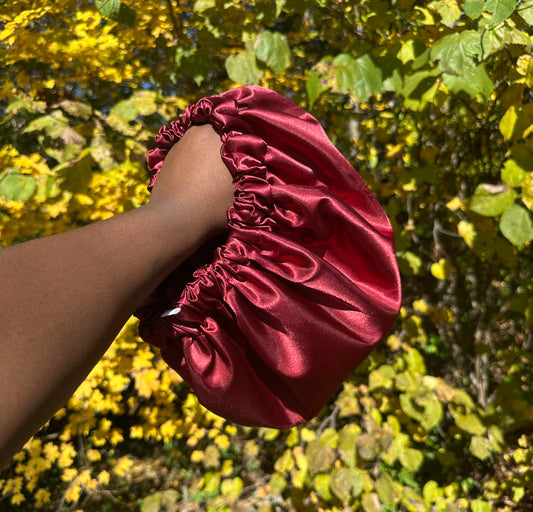 Maroon Satin Bonnet