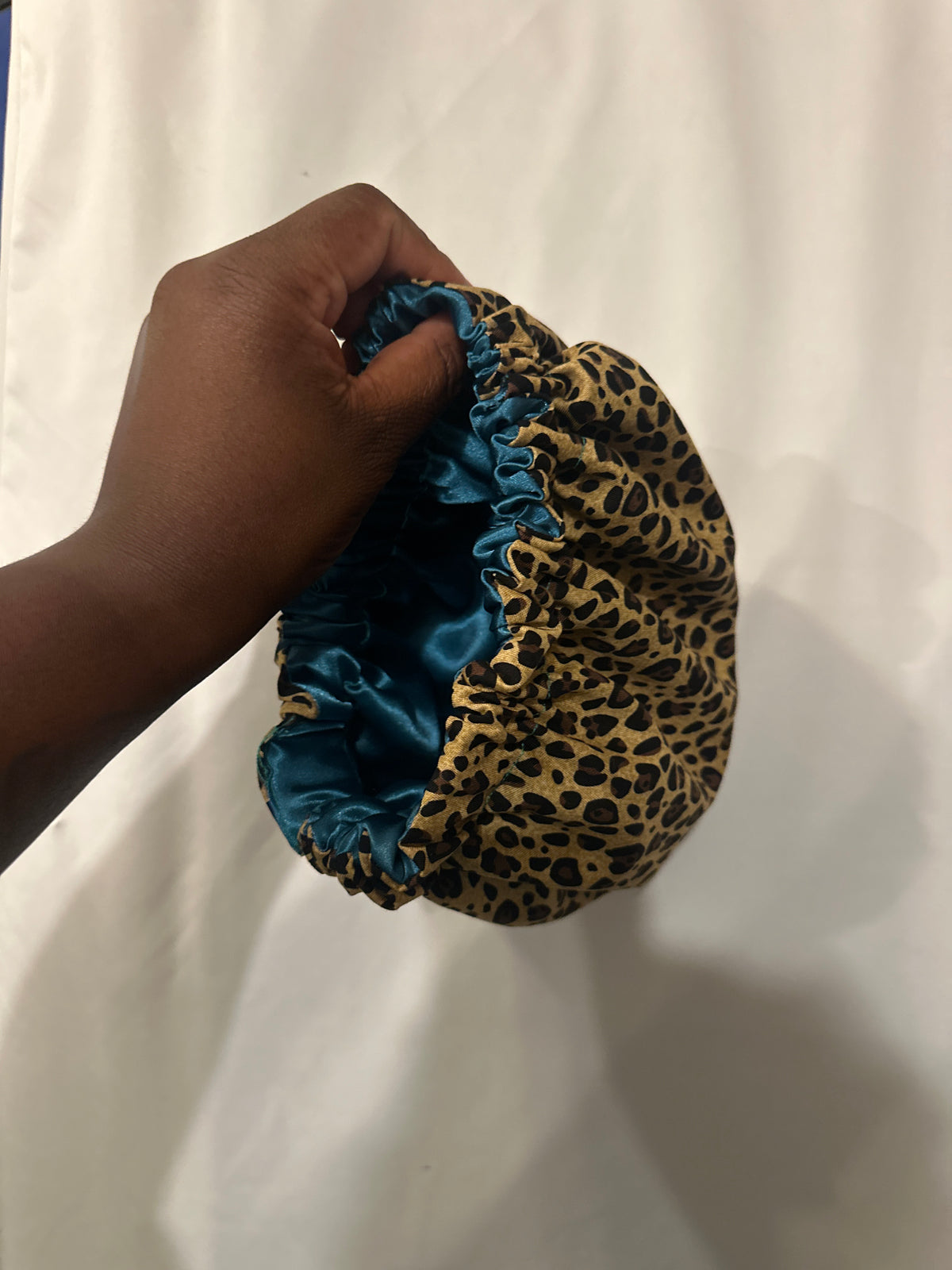 Teal Cheetah Bonnet