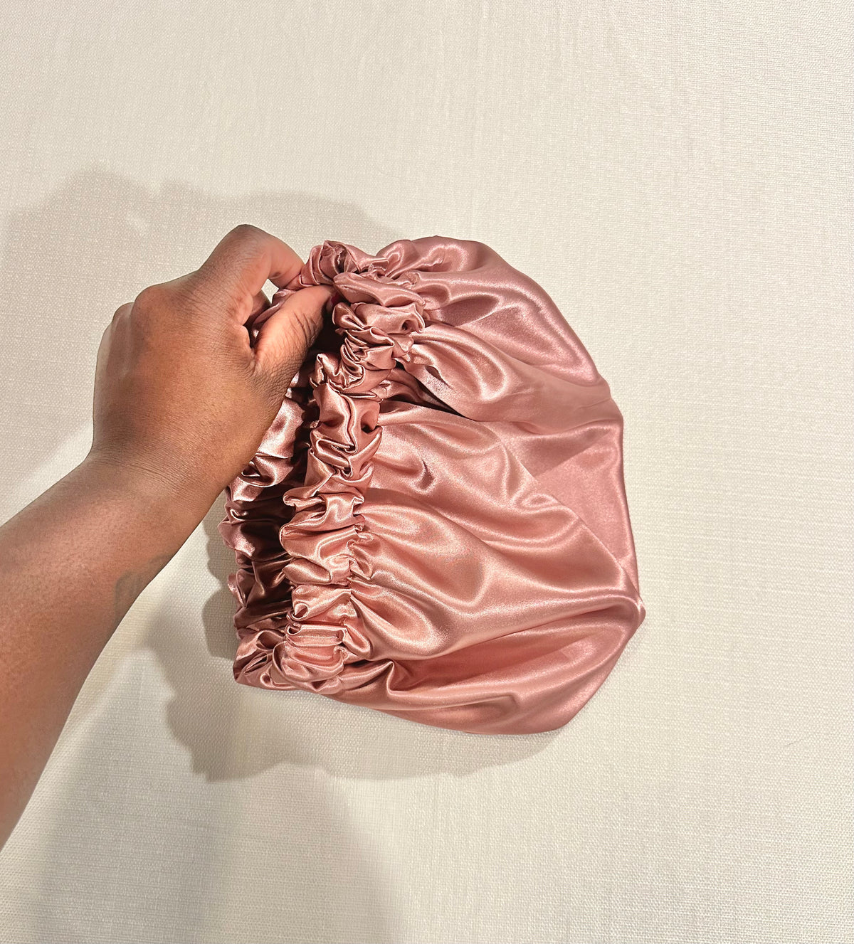 Rosé Pink Satin Bonnet