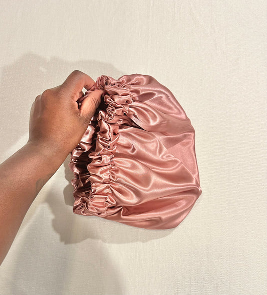 Rosé Pink Satin Bonnet