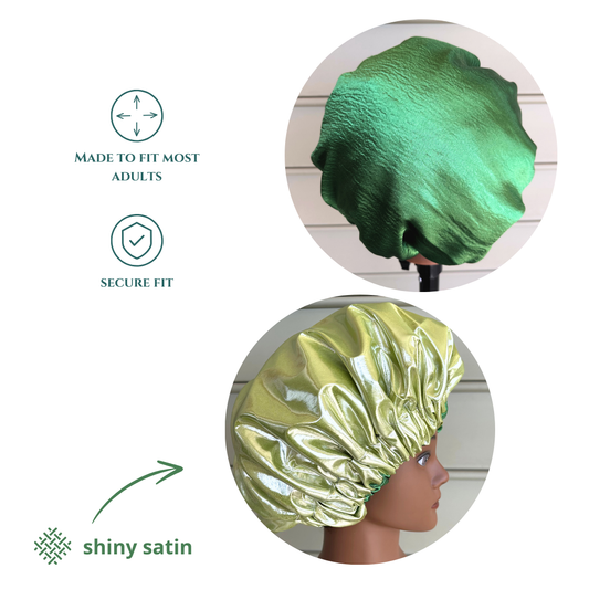 Green Reversible Satin Bonnet