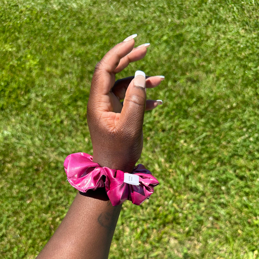 Shiny Hot Pink Scrunchie