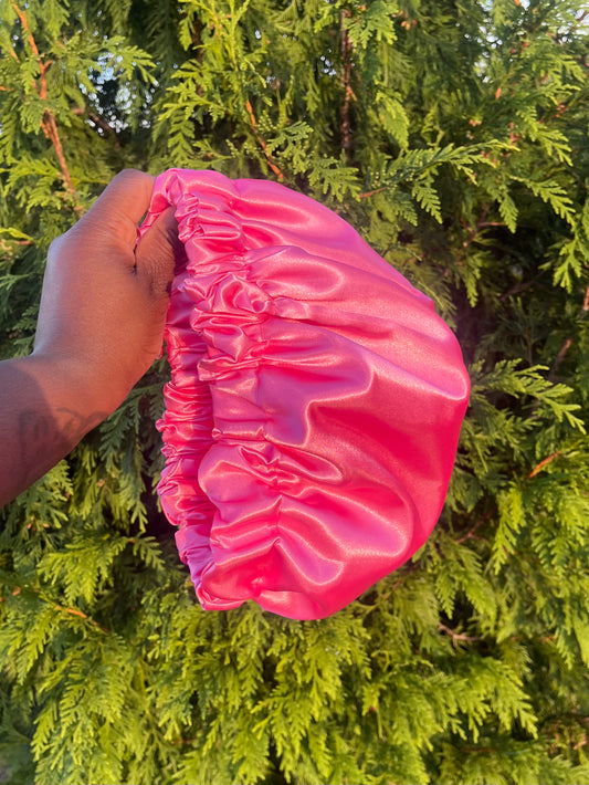 Pink Satin Bonnet
