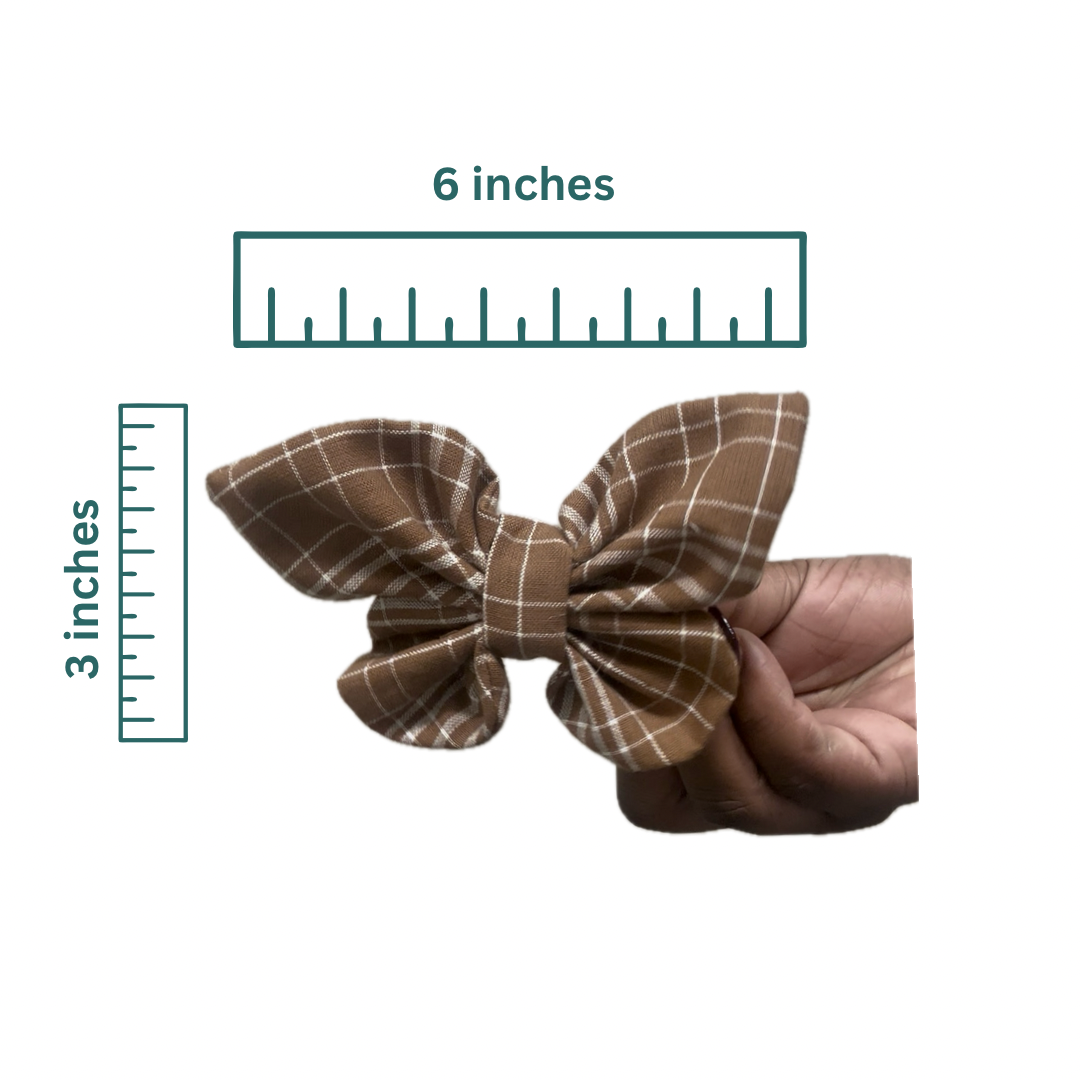 Brown Plaid Butterfly Bow