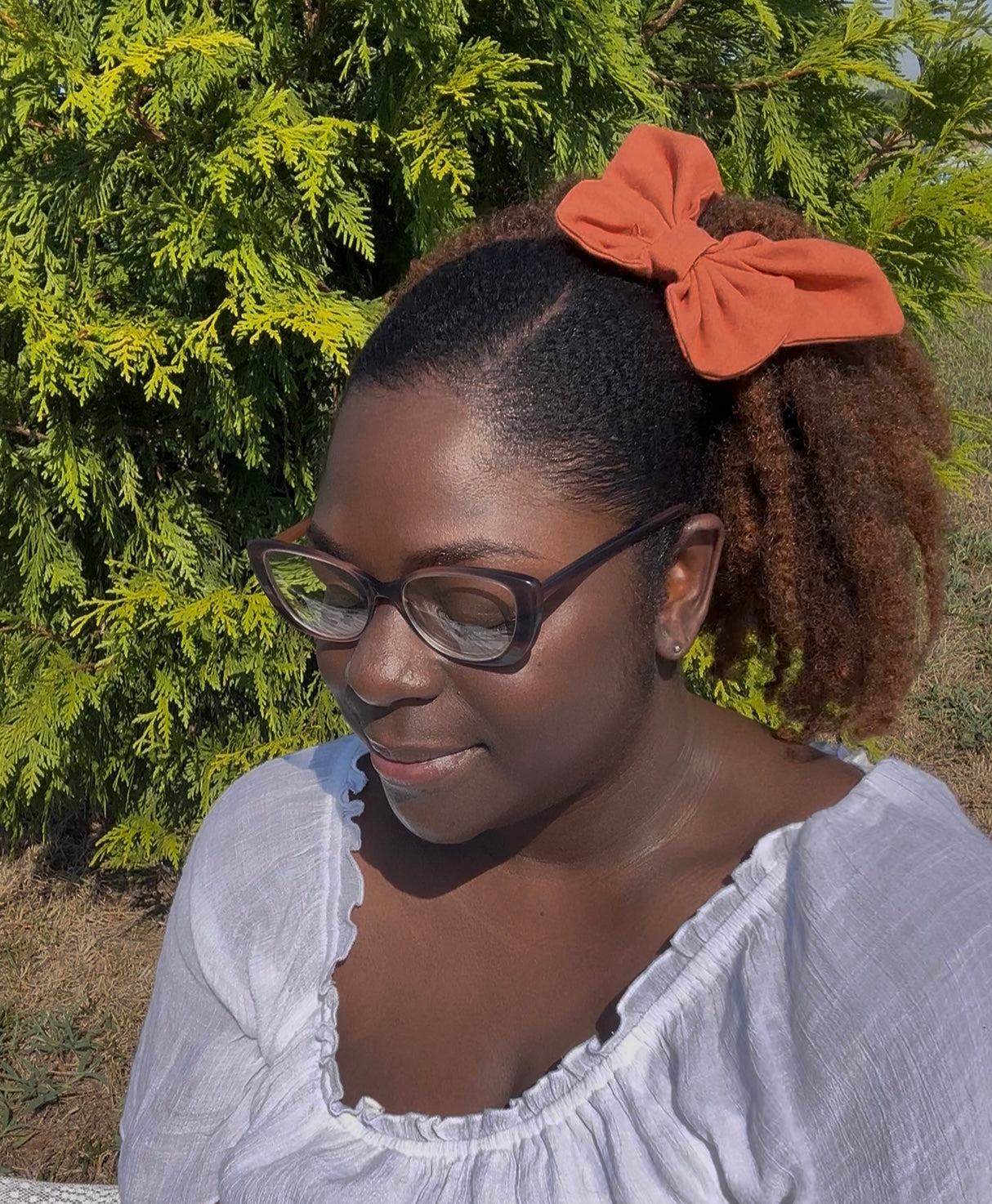Amber Orange Butterfly Bow